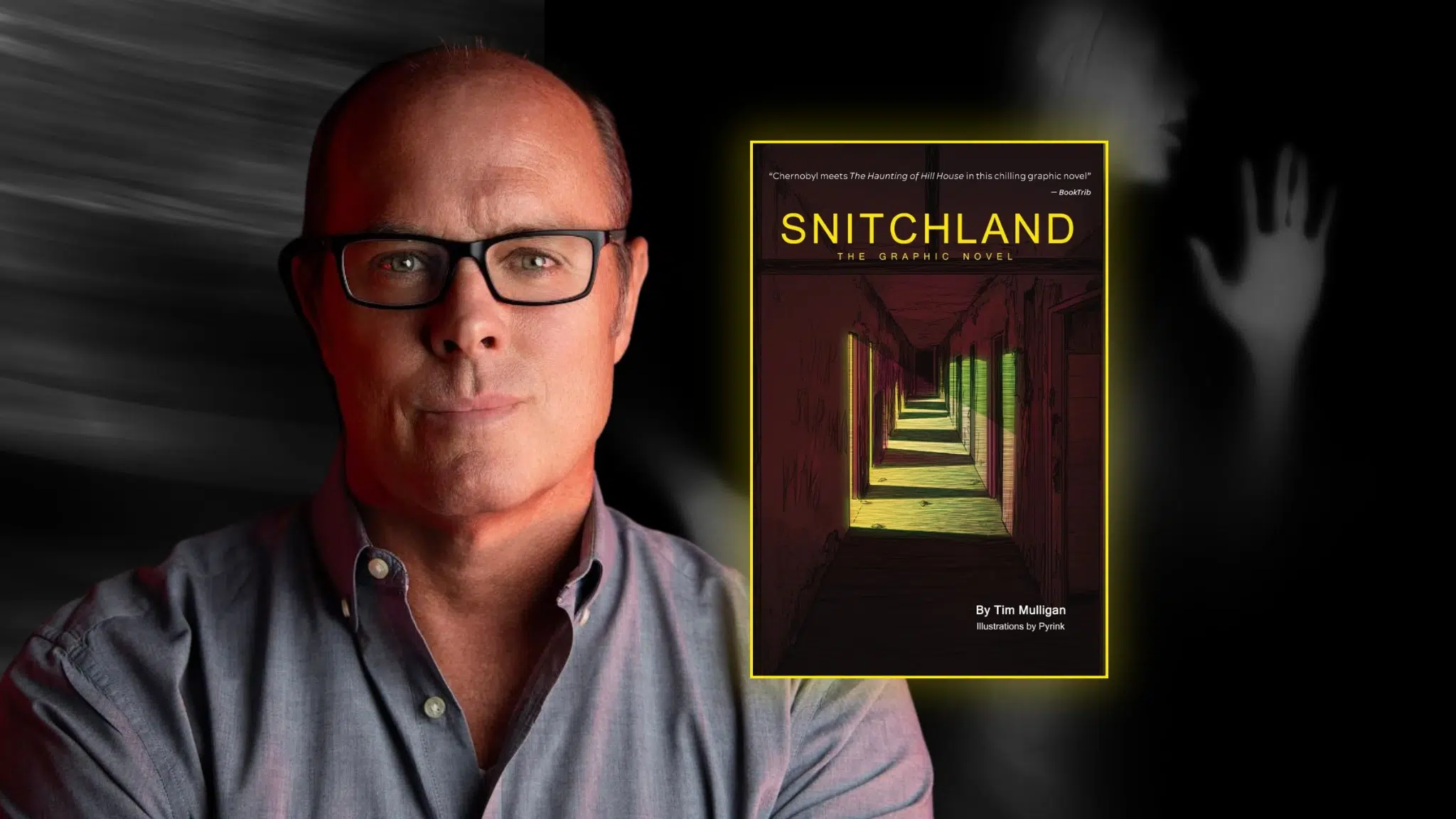 Image of the cover of the Snitchland Graphic Novel with author Tim Mulligan.